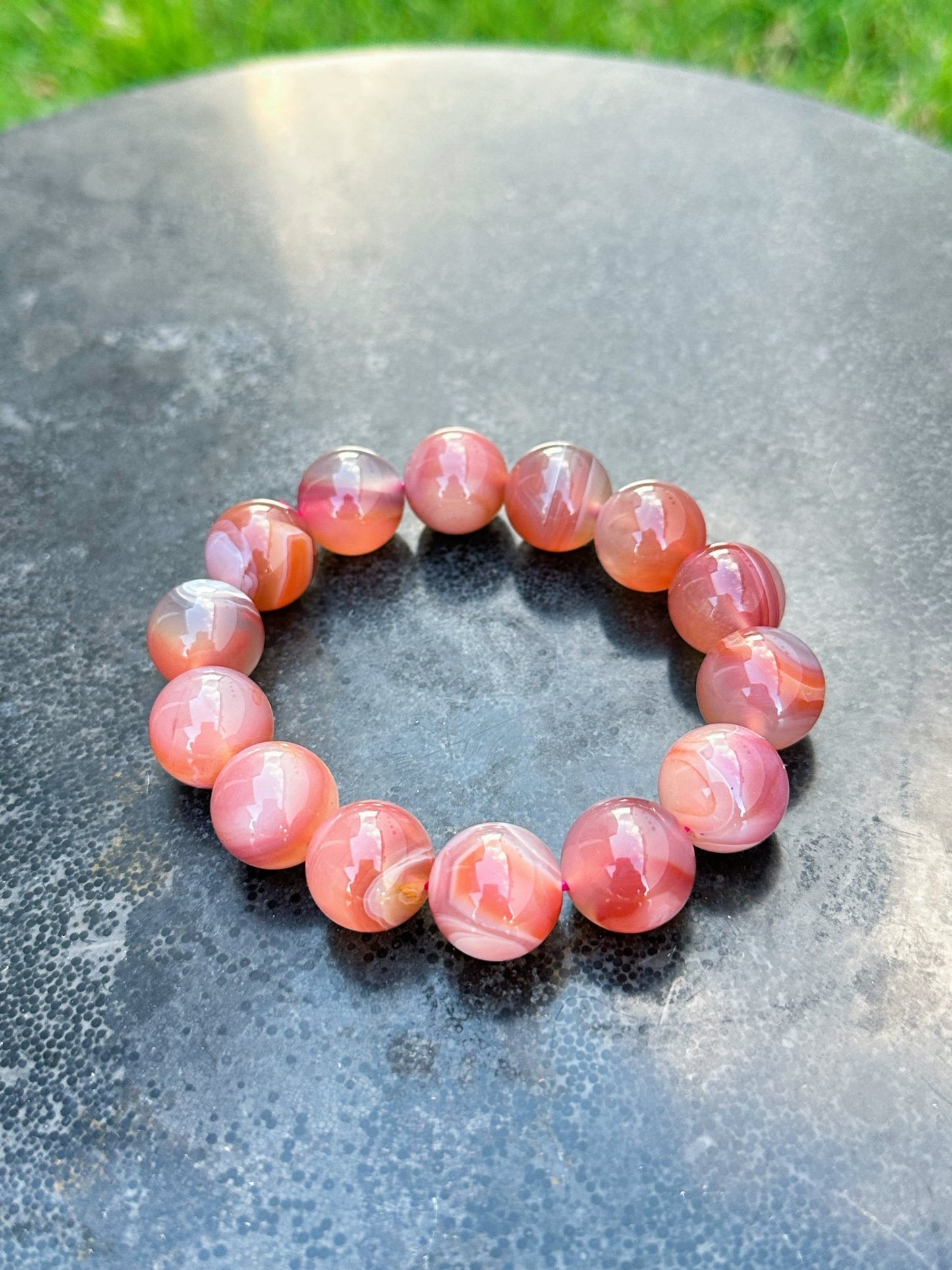 Natural Crimson Agate Healing Bracelet-15mm