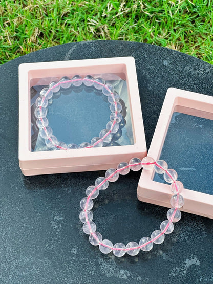 Hight Quality Natural 9mm Rose Quartz Bracelet-Healing Jewelry