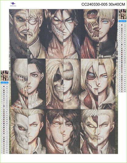 Attack on Titan Human and Titan form Diamond Painting Kit