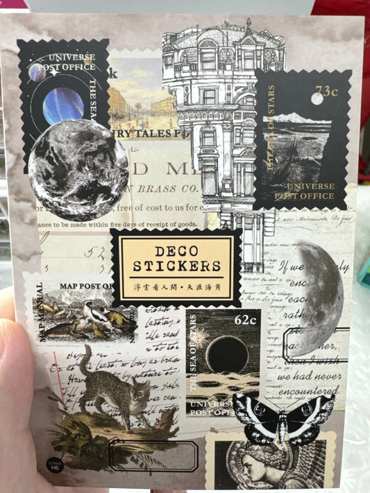 Decorate with exotic flair and travel vibes using our Vintage Decorative Sticker Book! Add unique flair to any project with stamps featuring designs stamps from remote places. Get creative and journey to new destinations with these fun stickers!