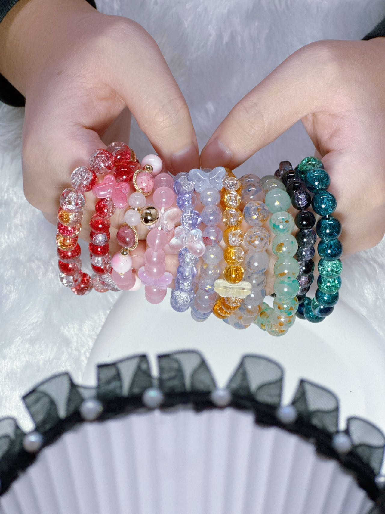 Natural Crystal Beads Bracelet|8mm Round Handmade Gemstone Bracelet