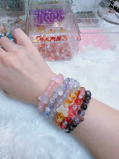 Natural Crystal Beads Bracelet|8mm Round Handmade Gemstone Bracelet