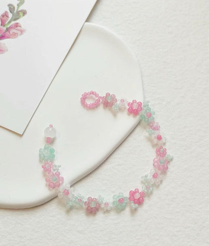 Handmade Flower Beaded Bracelet