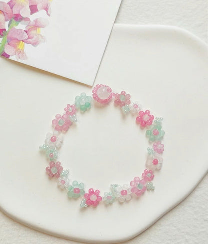 Handmade Flower Beaded Bracelet