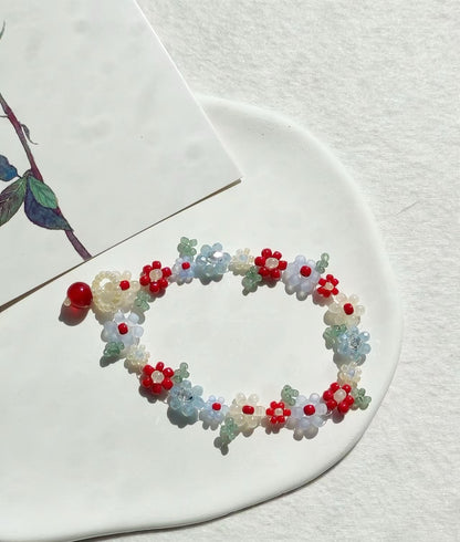 Handmade Flower Beaded Bracelet