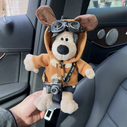 Cute Pilot Dog Seat Belt Cover Pad Hoodie Style