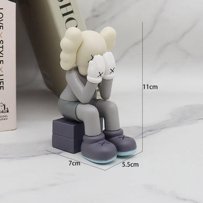 KAWS - Kaws Figures, Standing, Sitting, Laying and Crying Sculpture 7in