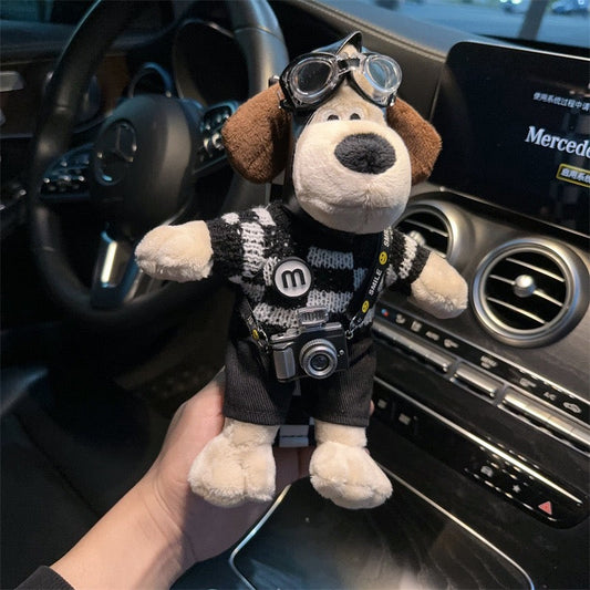 Cute Pilot Dog Seat Belt Cover Pad Black Sweater